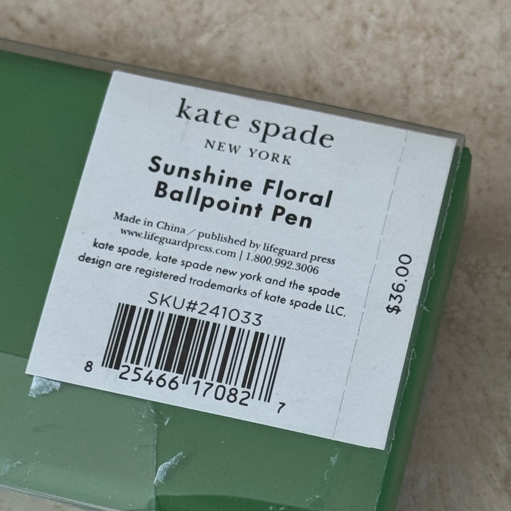 Kate Spade Sunshine Floral Blue and Yellow Floral  Collectible Pen - Picture 6 of 6